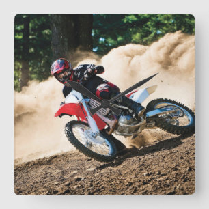 Motocross rider throw pillow square wall clock
