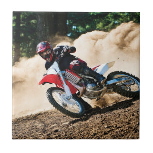 Motocross rider throw pillow tile