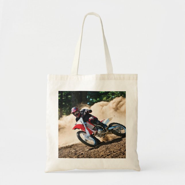 Motocross rider throw pillow tote bag (Front)
