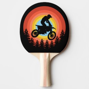 MOTOCROSS RIDER VINTAGE SUNSET PING PONG PADDLE