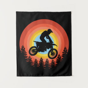 MOTOCROSS RIDER VINTAGE SUNSET  TAPESTRY