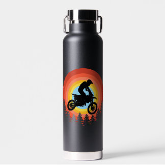 MOTOCROSS RIDER VINTAGE SUNSET WATER BOTTLE
