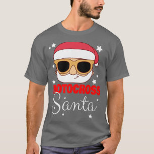 Motocross Santa Claus Christmas Holiday Motocross T-Shirt