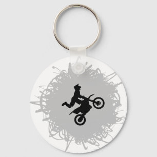 Motocross Scribble Style Key Ring