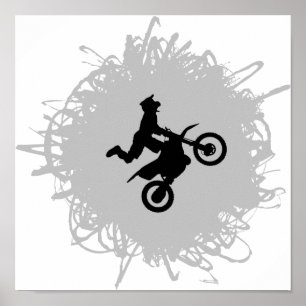 Motocross Scribble Style Poster