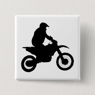 Motocross Silhouette 15 Cm Square Badge