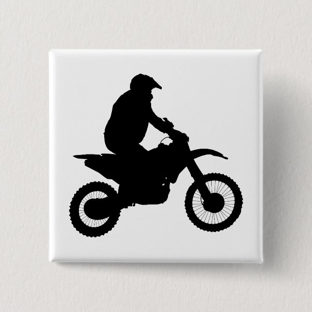 Motocross Silhouette 15 Cm Square Badge (Front)