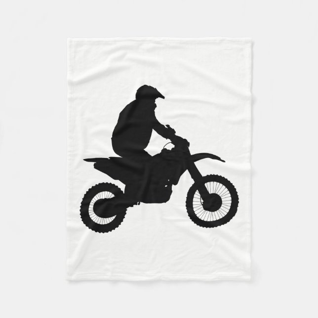 Motocross Silhouette Fleece Blanket (Front)