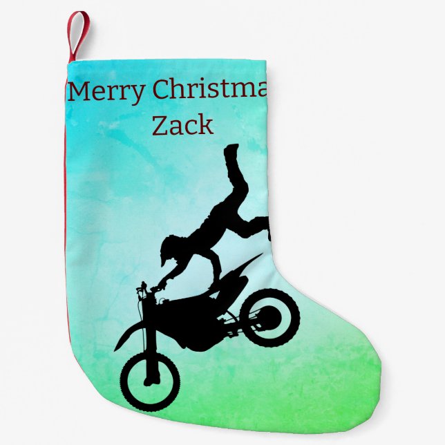 Motocross Small Christmas Stocking (Front)