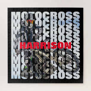 Motocross Sports Dirt Biker Personalised Jigsaw Puzzle