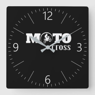 Motocross Square Wall Clock