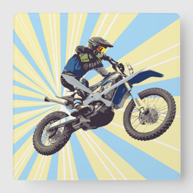 Motocross Square Wall Clock (Front)
