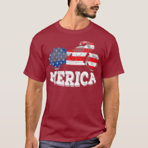 Motocross USA American Flag 4th Of July Merica T-Shirt