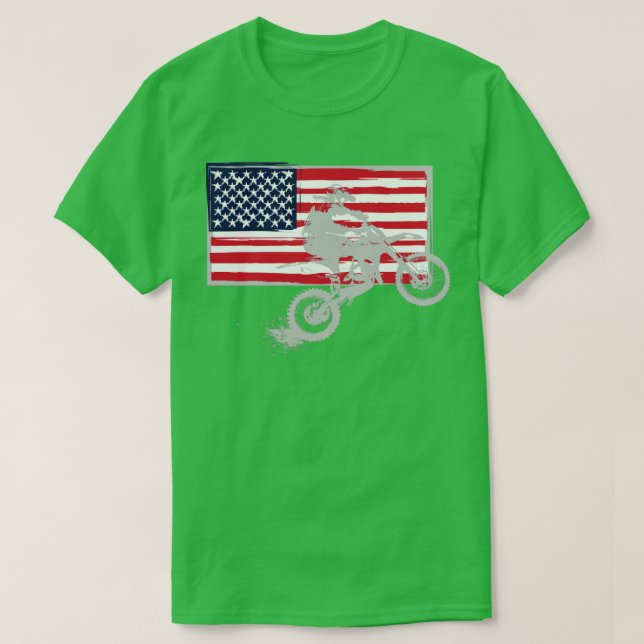 Motocross USA Flag T-Shirt (Design Front)