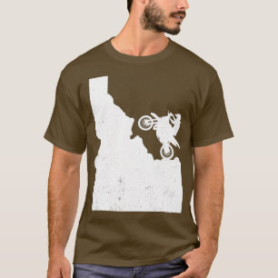 Motocross vintage IDAHO motorcycle map art gift T-Shirt