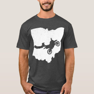 Motocross vintage OHIO motorcycle map art gifts T-Shirt