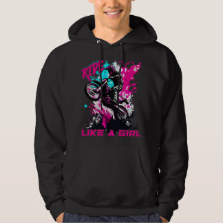 Motocross Women ride Like A Girl Funny Dirt Bike G Hoodie