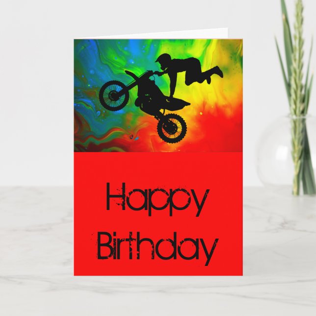 Motocrossing in a Solar Flare Up Card (Front)