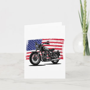 Motocycle Motorcyclist Christian Us Flag Jesus _1  Card