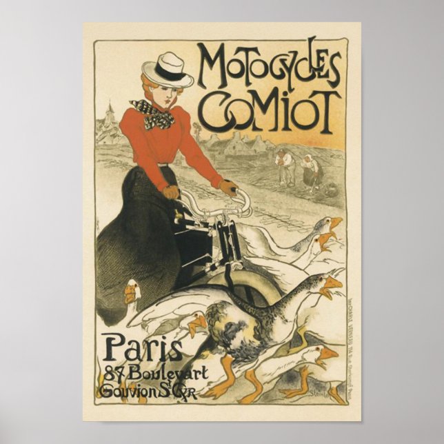 Motocycles Comiot By Theophile-Alexandre Steinlen Poster (Front)