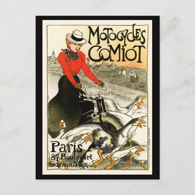 Motocycles Comiot, Steinlen Postcard (Front)