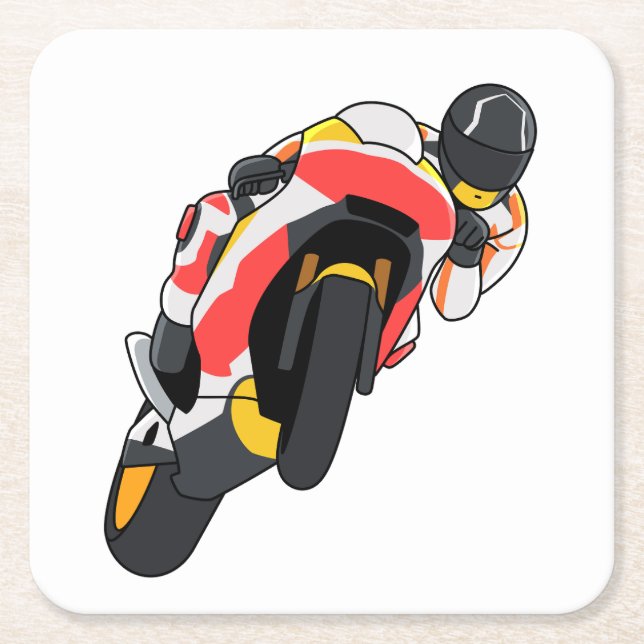 MotoGP Honda simple style Square Paper Coaster (Front)
