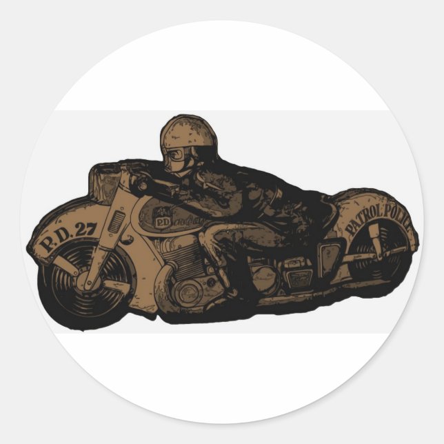 motoman classic round sticker (Front)