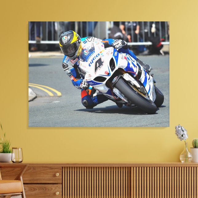 motor bike on track canvas print (Insitu(LivingRoom))