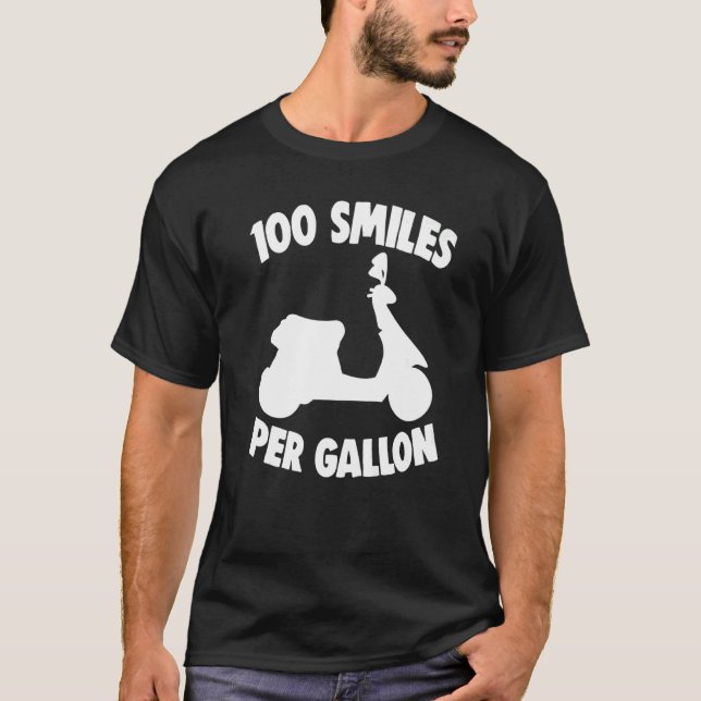 Motor Bikers Moped Motorcycle Scooter 100 Smiles P T-Shirt (Front)