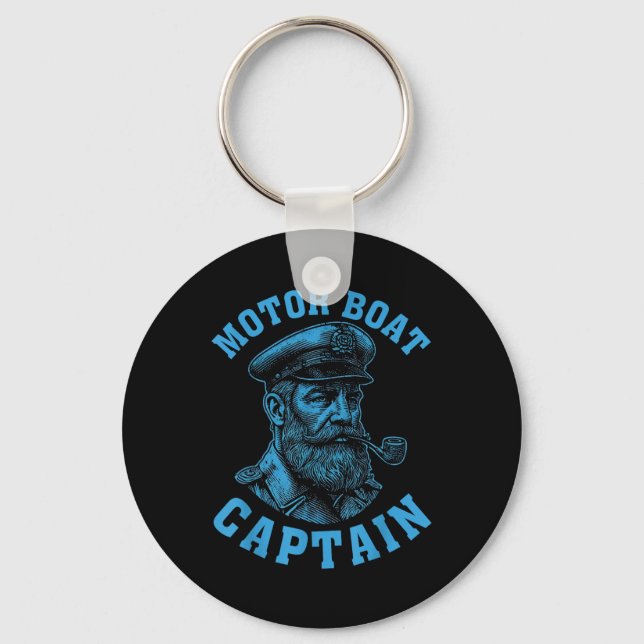 Motor Boat Captain _1  Key Ring (Front)