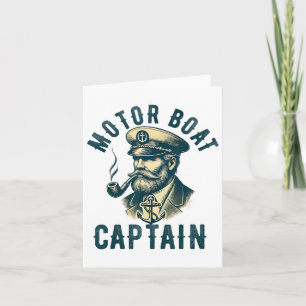 Motor Boat Captain For Boat Owner Captain Boating  Card