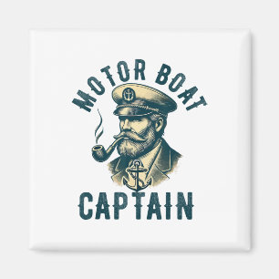 Motor Boat Captain For Boat Owner Captain Boating Magnet