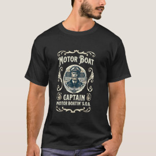 Motor Boat Captain Funny Father's Day Pontoon Boat T-Shirt