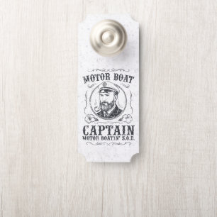 Motor Boat Captain Funny Pontoon Boating Door Hanger