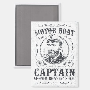 Motor Boat Captain Funny Pontoon Boating Magnet