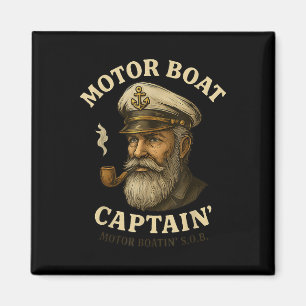 Motor Boat Captain Funny Pontoon Boating Motor Bos Magnet