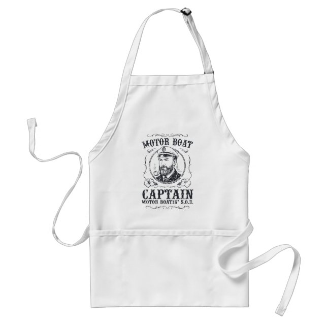Motor Boat Captain Funny Pontoon Boating Standard Apron (Front)