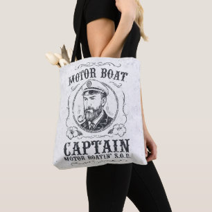 Motor Boat Captain Funny Pontoon Boating Tote Bag