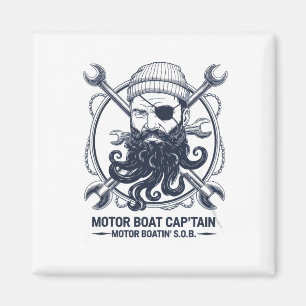Motor Boat Captain Men Women Chummy Pontoon Boatin Magnet