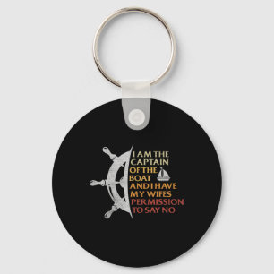 Motor Boat Captain Sail Pontoon Boating Sailor Fun Key Ring