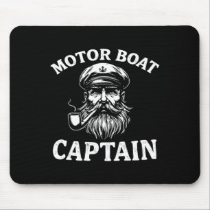 Motor Boat Captain Tee Funny Boating Outfit Sailin Mouse Pad
