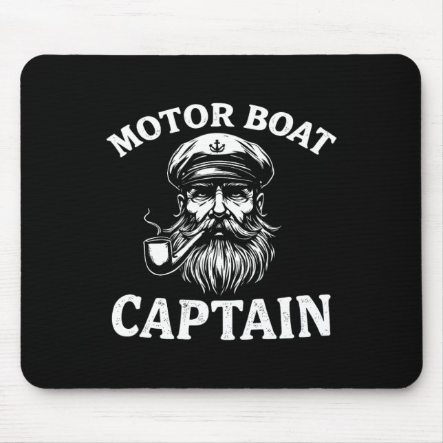 Motor Boat Captain Tee Funny Boating Outfit Sailin Mouse Pad (Front)