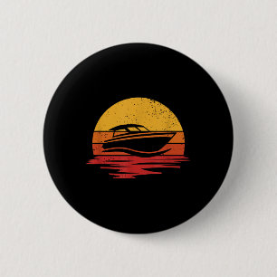 Motor Boat Vintage Motorboating Captain 6 Cm Round Badge
