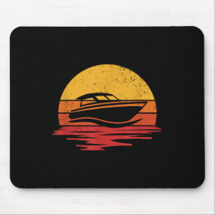 Motor Boat Vintage Motorboating Captain Mouse Pad