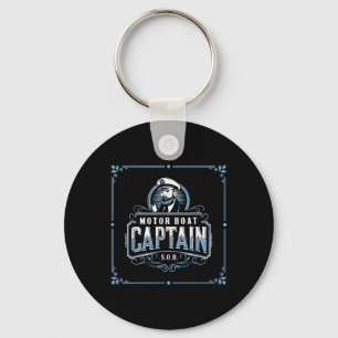 Motor Boatin Captain Funny Boating Lake Key Ring