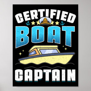 Motor boats captain speed boat owner motorboat poster