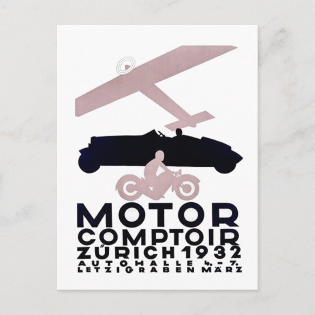Motor Comptoir Zurich 1932 Postcard (Front)