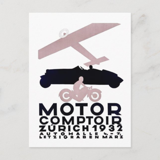Motor Comptoir Zurich 1932 Postcard (Front)