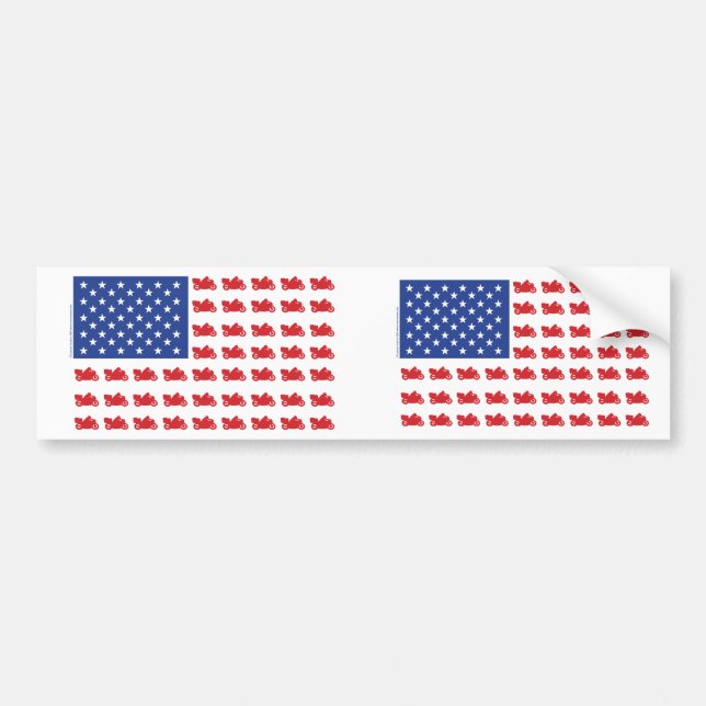 Motor-Cycle-Flag-Cruiser Bumper Sticker (Front)