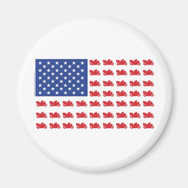 Motor-Cycle-Flag-Cruiser Magnet (Front)